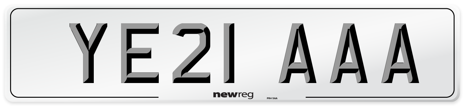 YE21 AAA Number Plate from New Reg